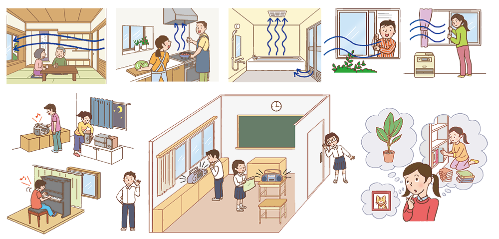 換気の方法＆音の聞こえ方調べ