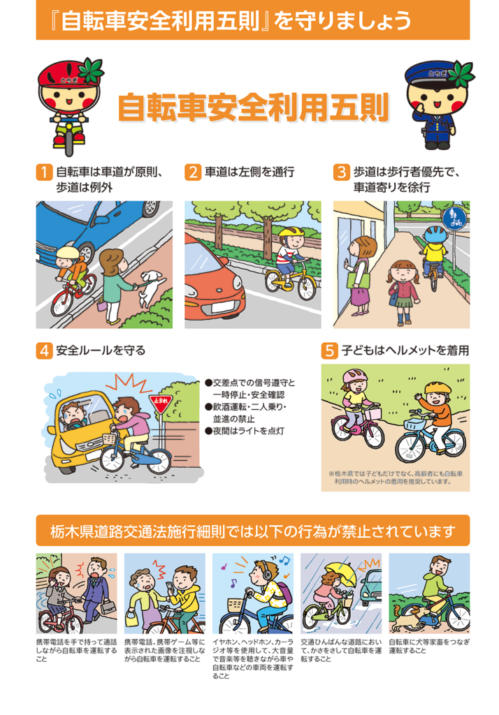 自転車安全利用五則イラスト
