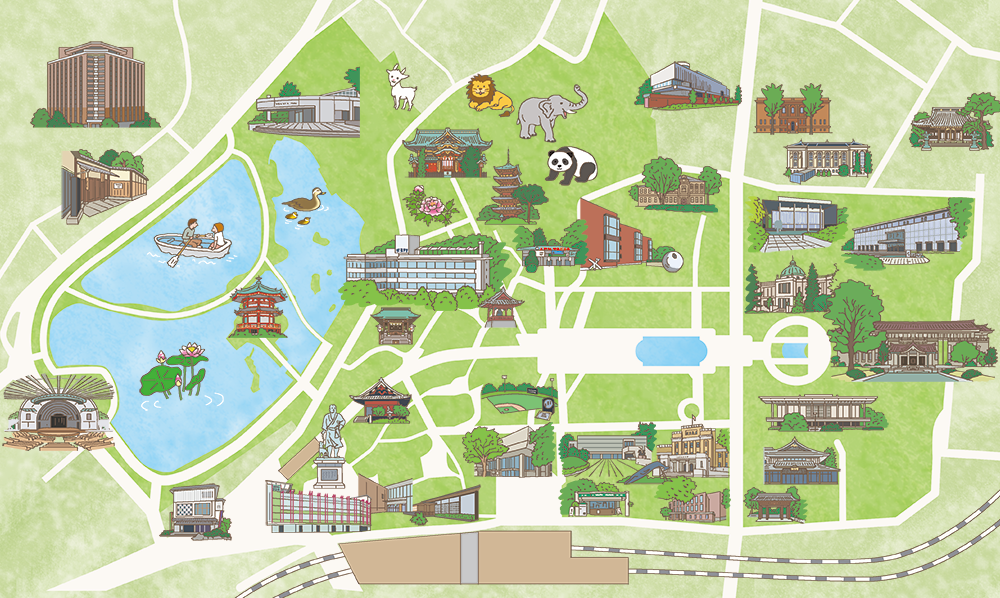 上野精養軒リーフレット用上野公園散策マップ